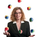 Businesswoman juggling